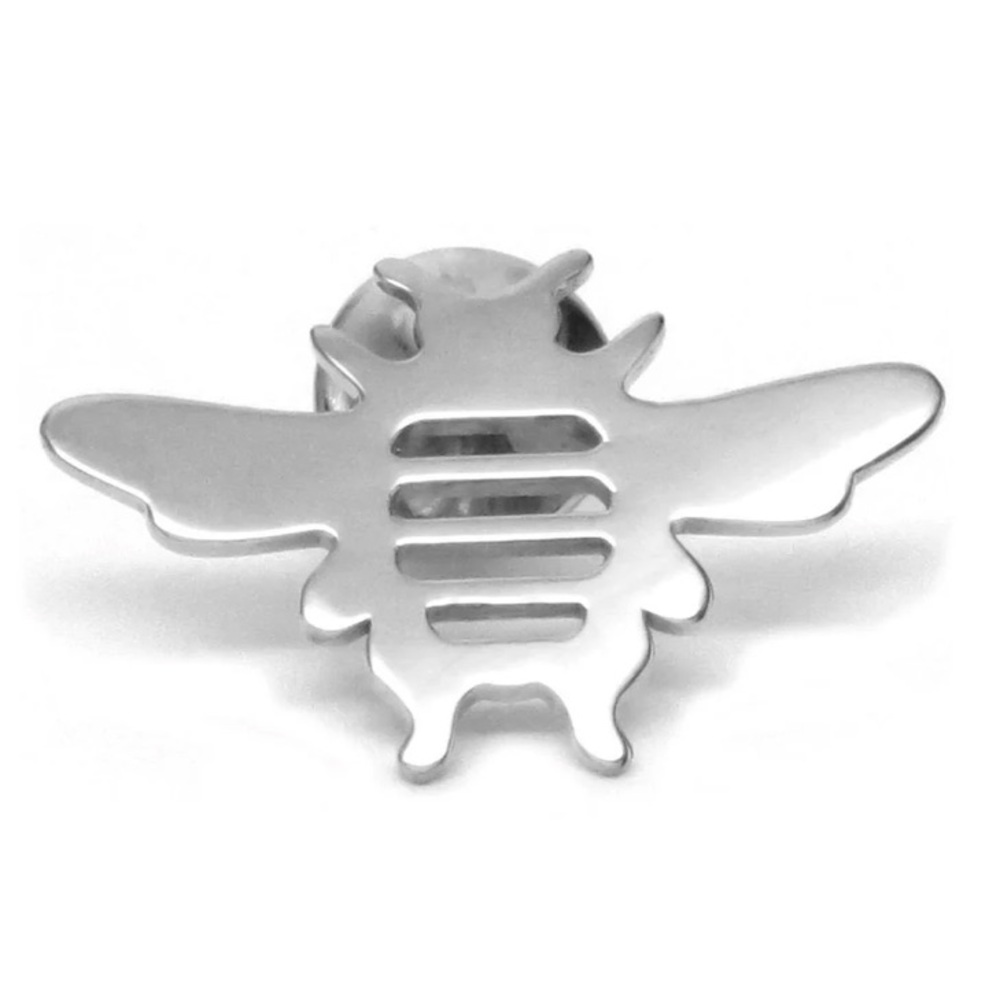 Sterling silver bee lapel pin